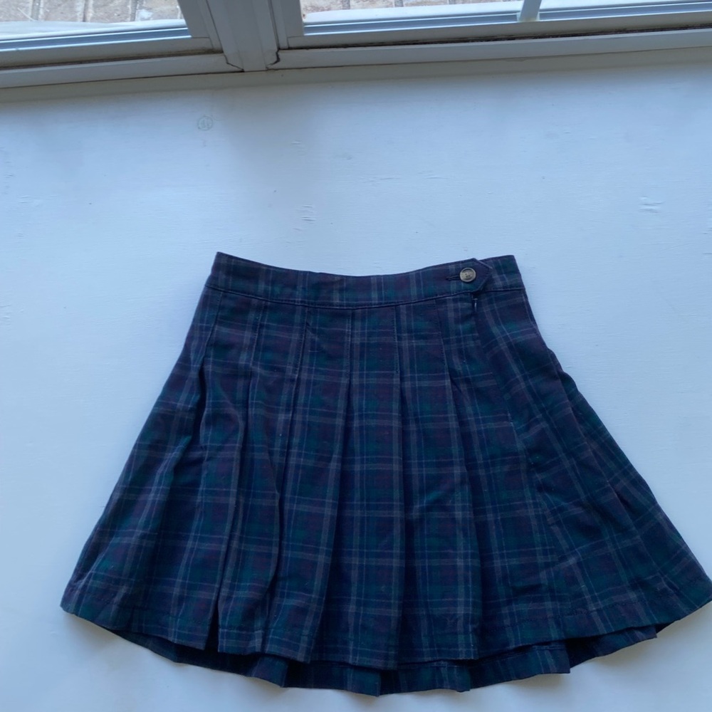 American Eagle Outfitters Blue and Red Mini Skater Skirt